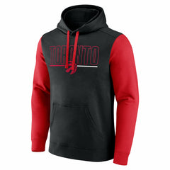 Toronto Raptors Logo Athletic Outline Colorblock Pullover Hoodie Black