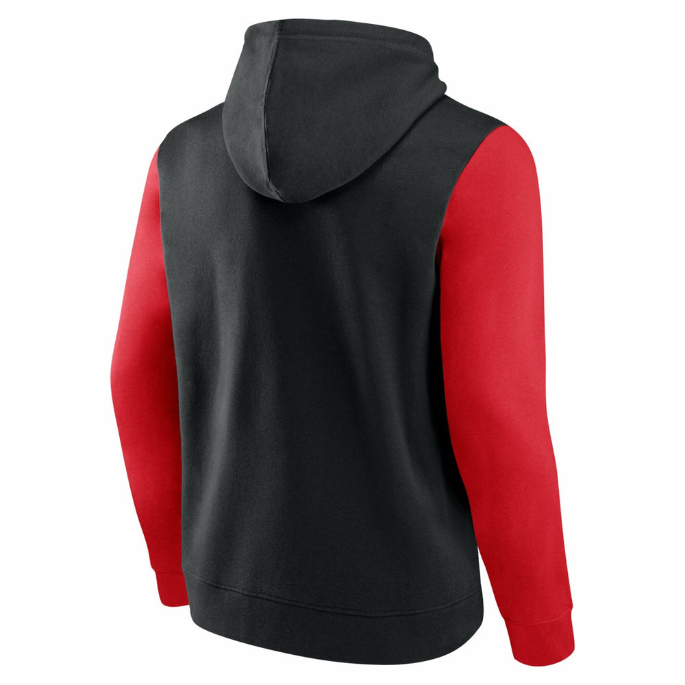 Toronto Raptors Logo Athletic Outline Colorblock Pullover Hoodie Black