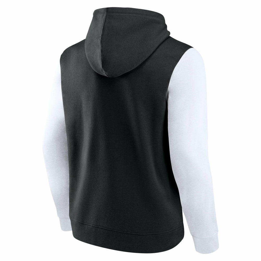 Utah Jazz Logo Athletic Outline Colorblock Pullover Hoodie Black