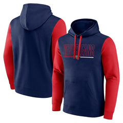 New Orleans Pelicans Logo Athletic Outline Colorblock Pullover Hoodie Navy