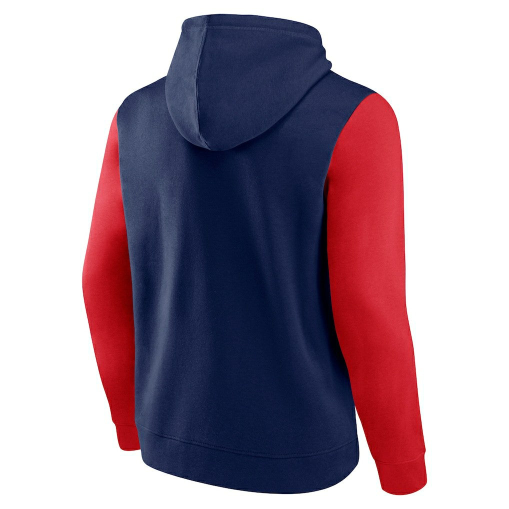 New Orleans Pelicans Logo Athletic Outline Colorblock Pullover Hoodie Navy