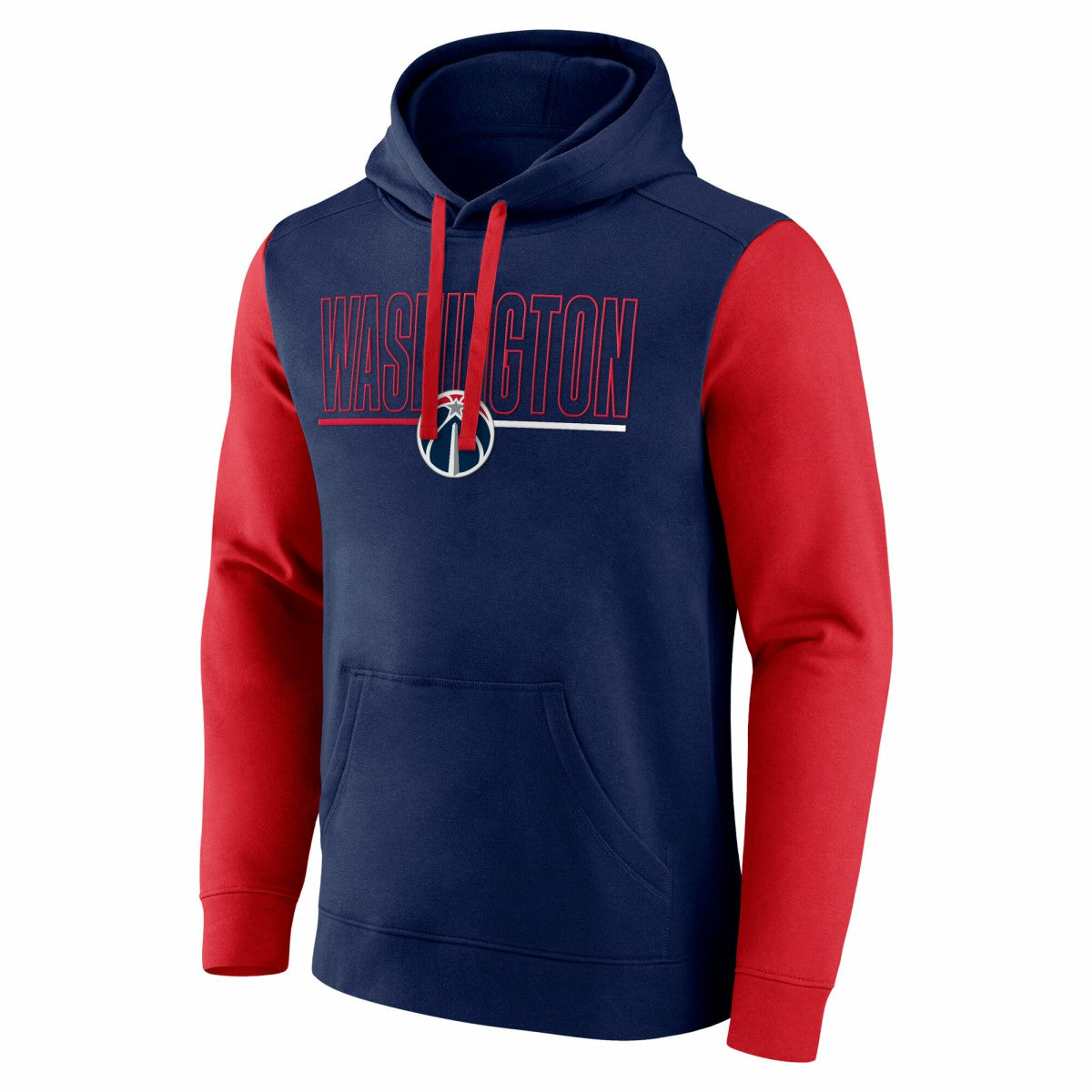 Washington Wizards Logo Athletic Outline Colorblock Pullover Hoodie Navy