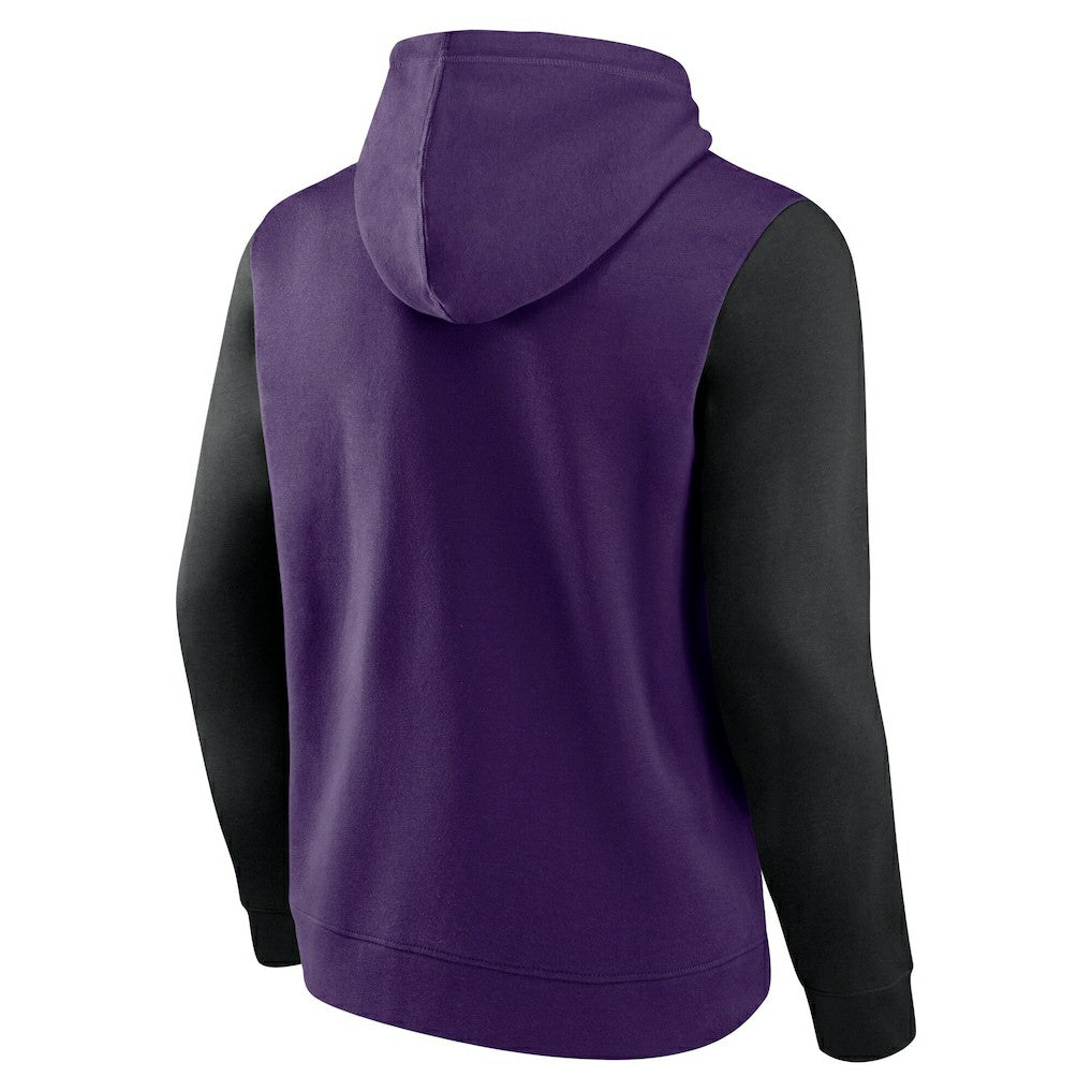 Phoenix Suns Logo Athletic Outline Colorblock Pullover Hoodie Purple