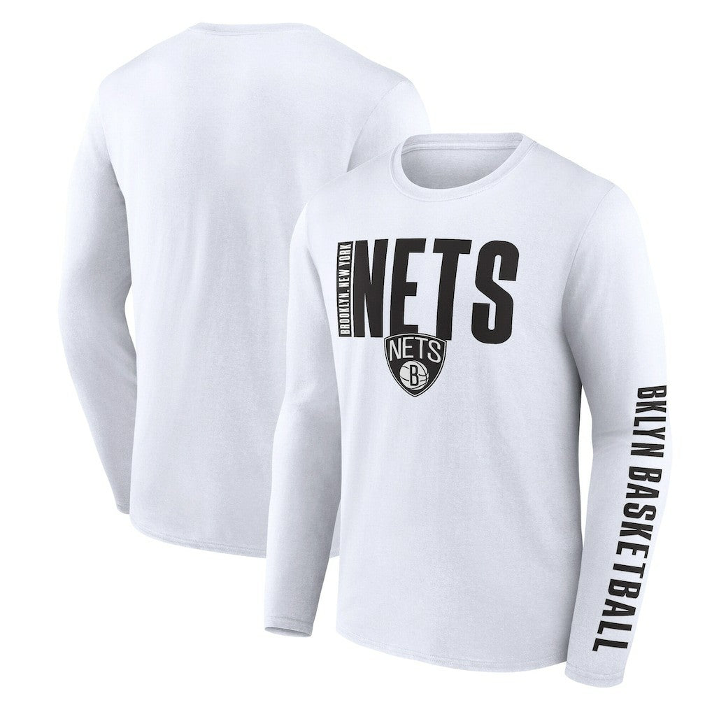 Brooklyn Nets Logo Athletic Vision Long Sleeve T-Shirt White