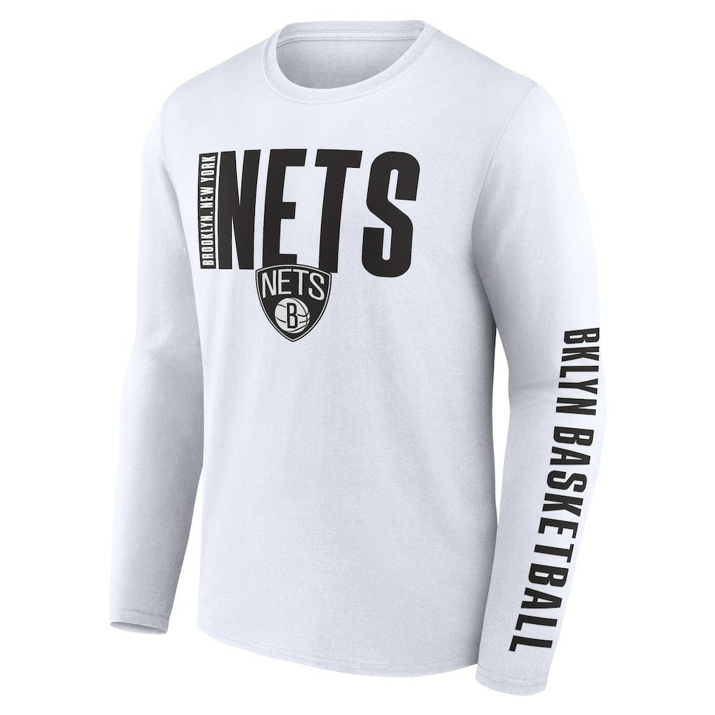 Brooklyn Nets Logo Athletic Vision Long Sleeve T-Shirt White