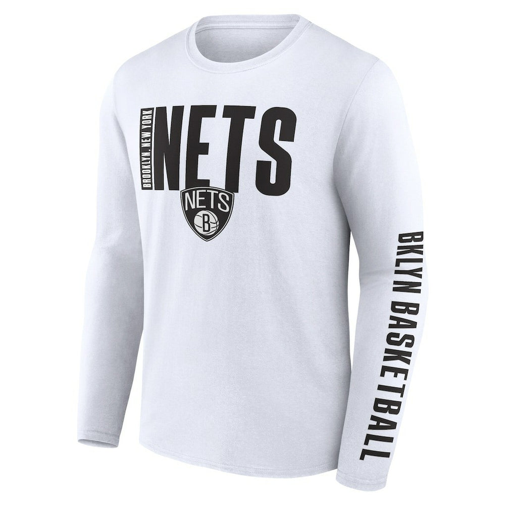 Brooklyn Nets Logo Athletic Vision Long Sleeve T-Shirt White