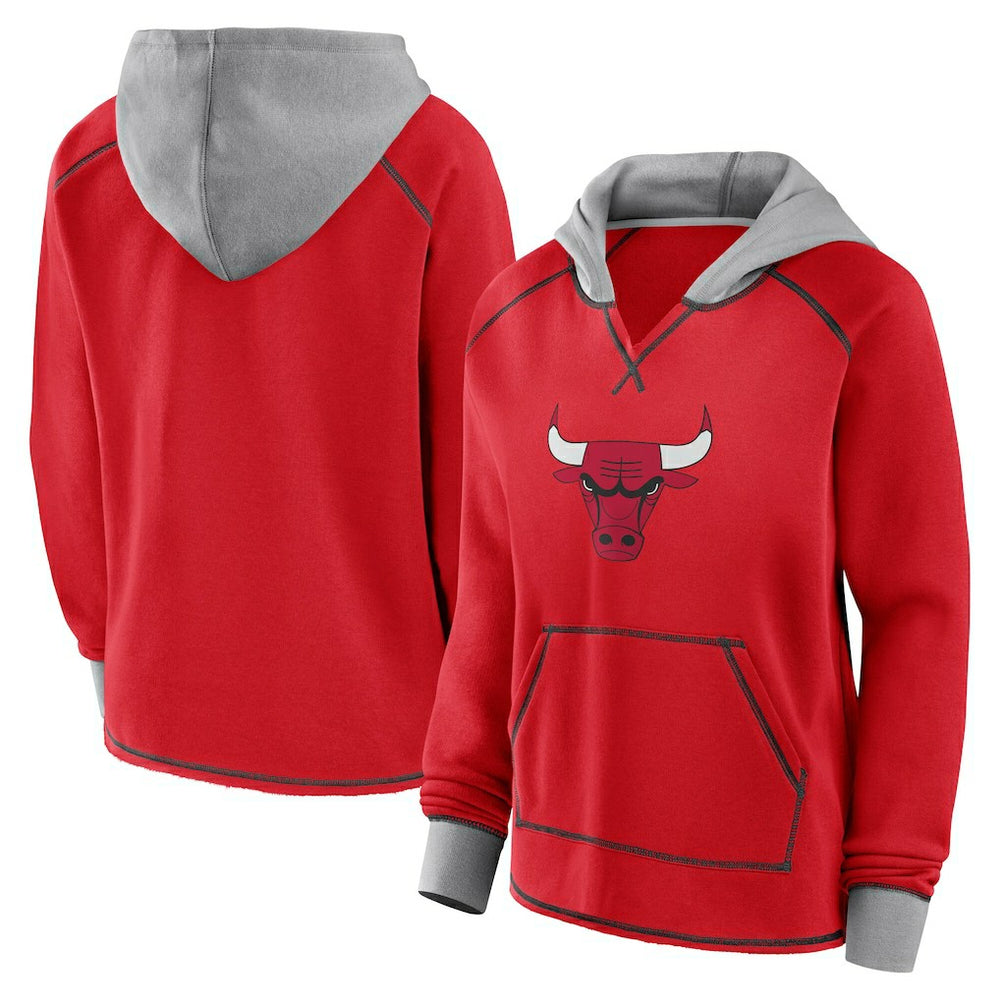 Chicago Bulls Logo Athletic Women's Boom Pullover Hoodie Red