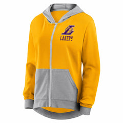 Los Angeles Lakers Logo Athletic Women's Hit It French Terry Full-Zip Hoodie Gold