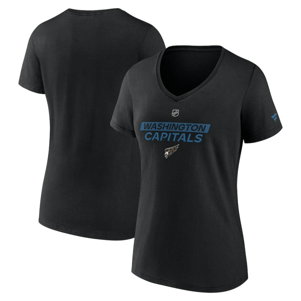 Washington Capitals Fanatics Women's Authentic Pro Alt Logo V-Neck T-Shirt - Black | Fanatics on sale
