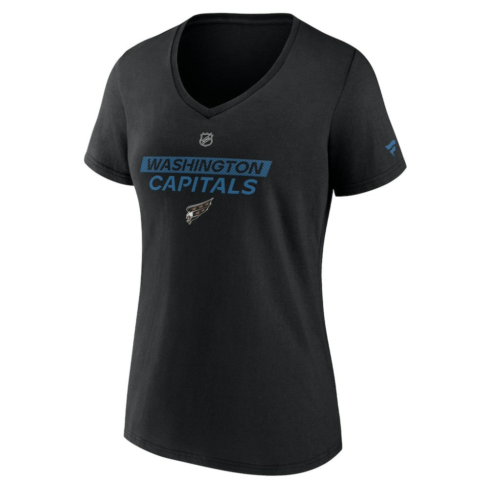 Washington Capitals Fanatics Women's Authentic Pro Alt Logo V-Neck T-Shirt - Black | Fanatics on sale