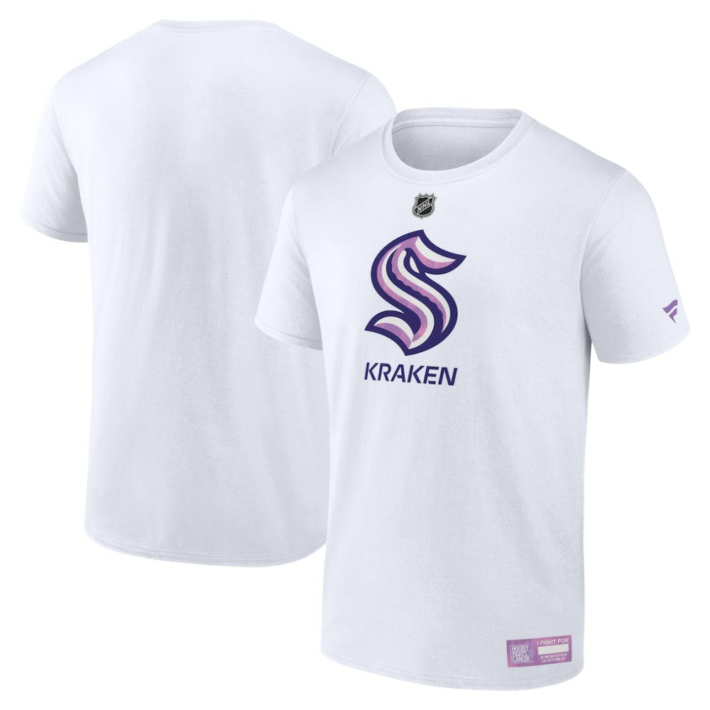 Seattle Kraken Fanatics 2024 Hockey Fights Cancer T-Shirt - White | Fanatics on sale