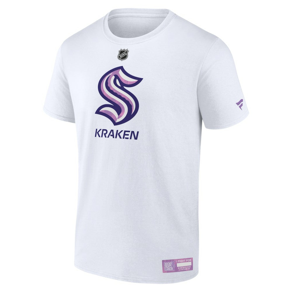Seattle Kraken Fanatics 2024 Hockey Fights Cancer T-Shirt - White | Fanatics on sale