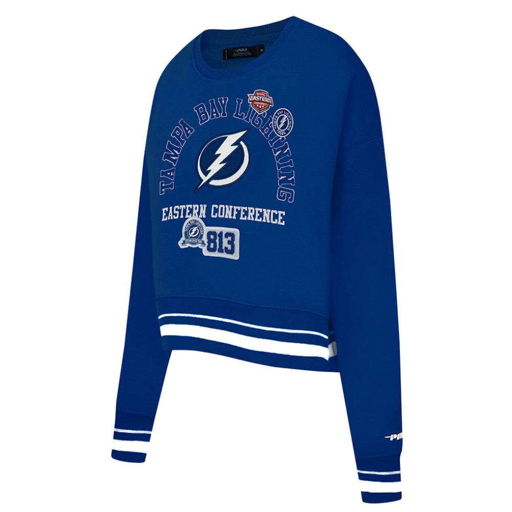 Tampa Bay Lightning Pro Standard Women's Area Code Cropped Pullover Sweatshirt - Blue | NHL sale