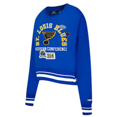St. Louis Blues Pro Standard Women's Area Code Cropped Pullover Sweatshirt - Blue | NHL discount