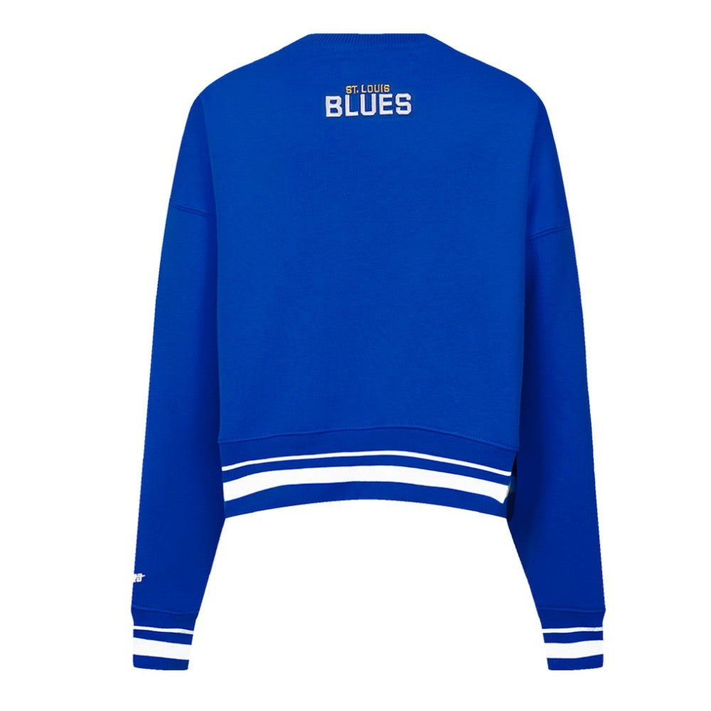 St. Louis Blues Pro Standard Women's Area Code Cropped Pullover Sweatshirt - Blue | NHL discount
