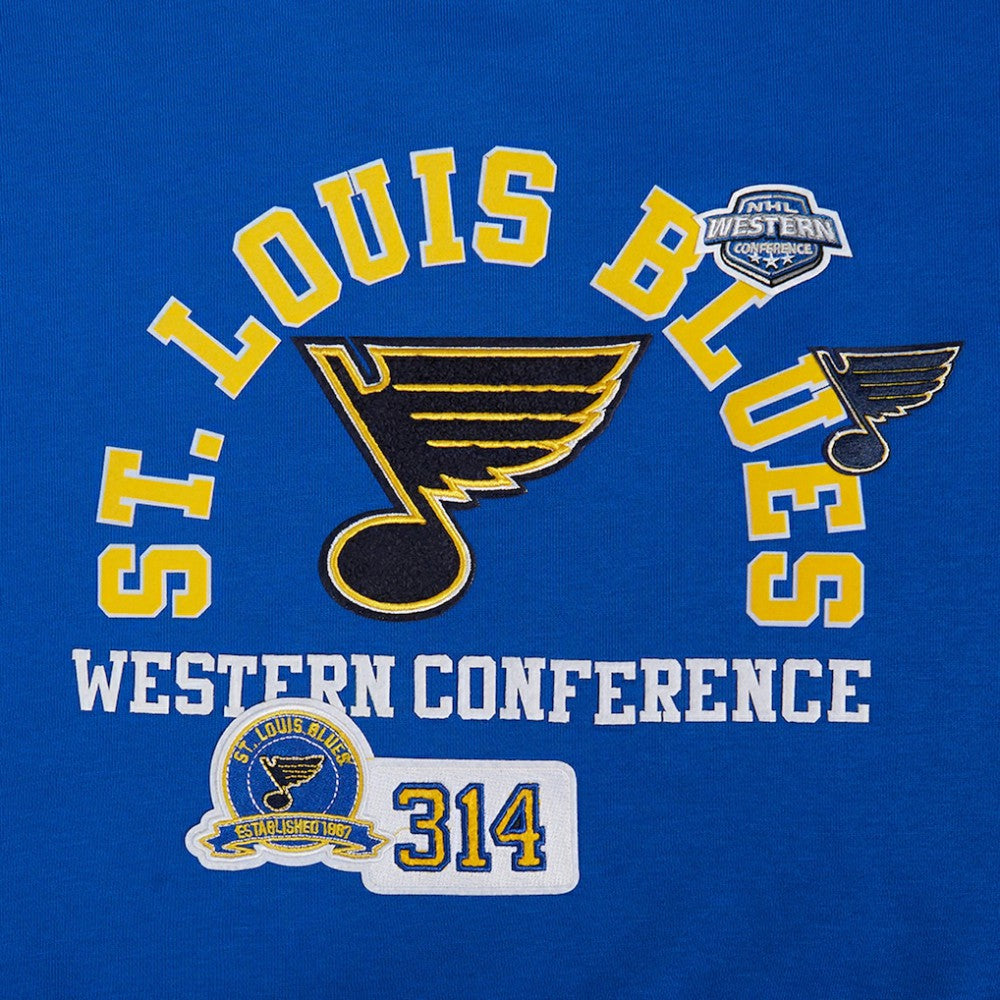 St. Louis Blues Pro Standard Women's Area Code Cropped Pullover Sweatshirt - Blue | NHL discount