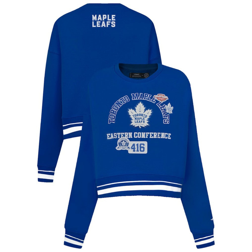 Toronto Maple Leafs Pro Standard Women's Area Code Cropped Pullover Sweatshirt - Blue | NHL online