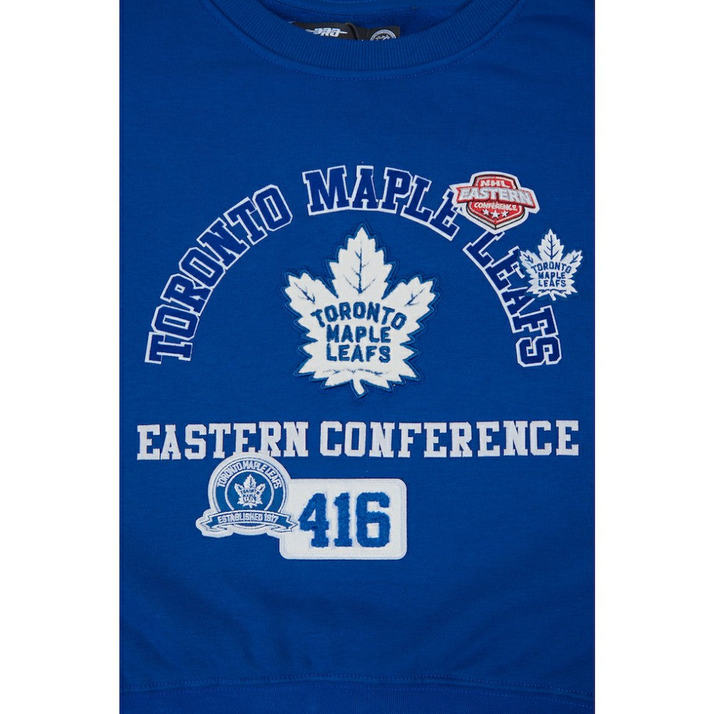 Toronto Maple Leafs Pro Standard Women's Area Code Cropped Pullover Sweatshirt - Blue | NHL online