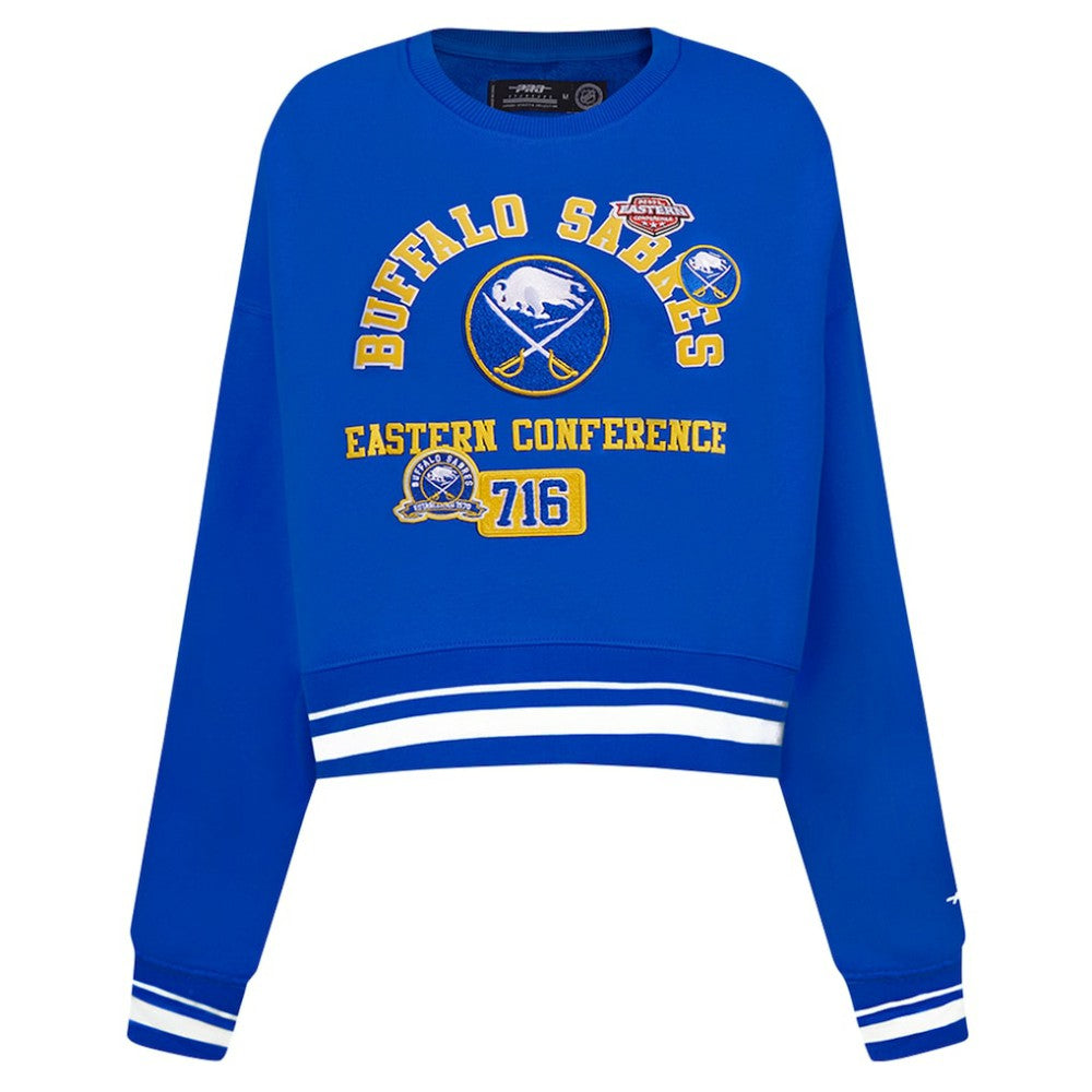 Buffalo Sabres Pro Standard Women's Area Code Cropped Pullover Sweatshirt - Royal | NHL on sale