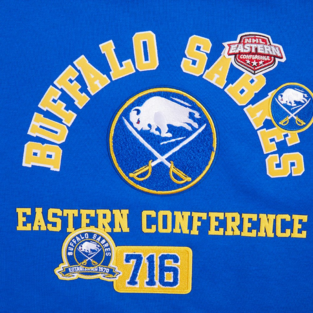Buffalo Sabres Pro Standard Women's Area Code Cropped Pullover Sweatshirt - Royal | NHL on sale