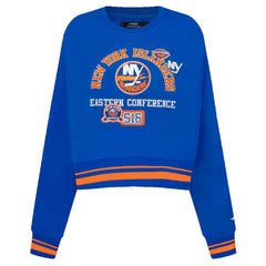 New York Islanders Pro Standard Women's Area Code Cropped Pullover Sweatshirt - Royal | NHL online