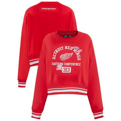 Detroit Red Wings Pro Standard Women's Area Code Cropped Pullover Sweatshirt - Red | NHL on sale