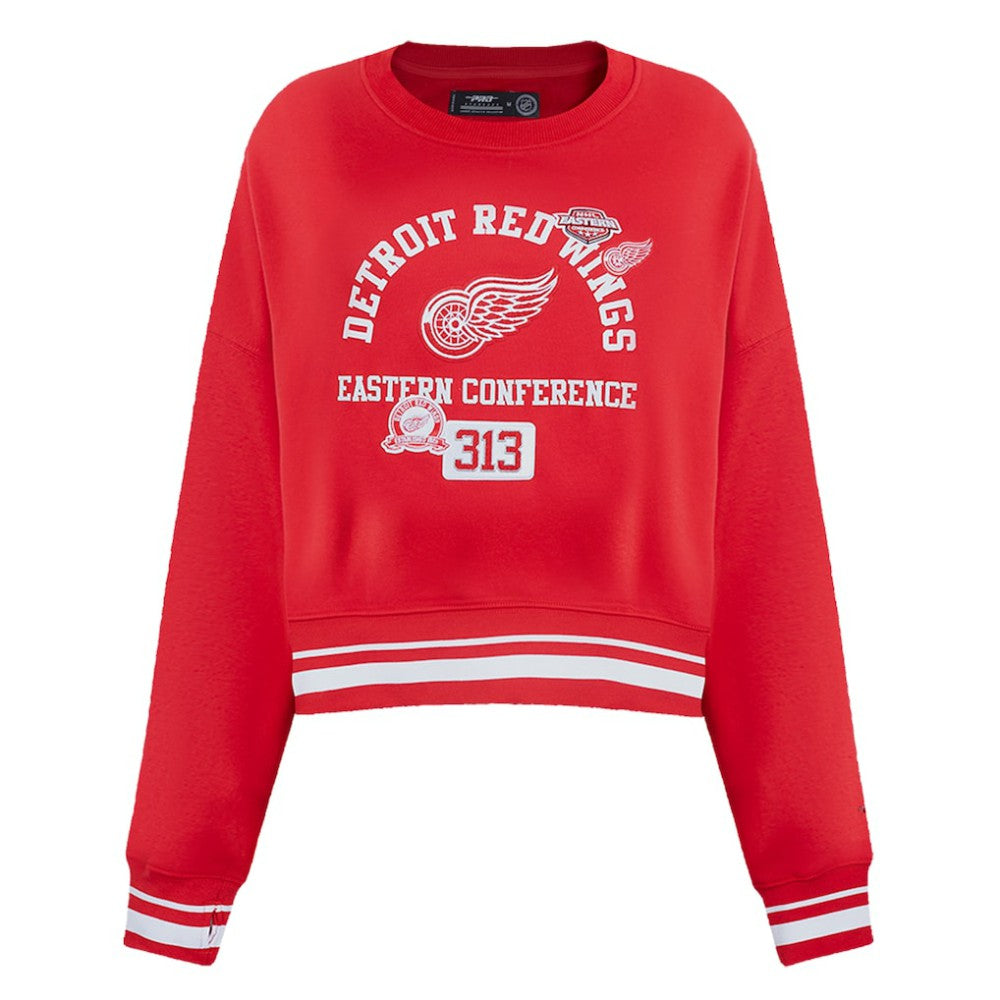 Detroit Red Wings Pro Standard Women's Area Code Cropped Pullover Sweatshirt - Red | NHL on sale