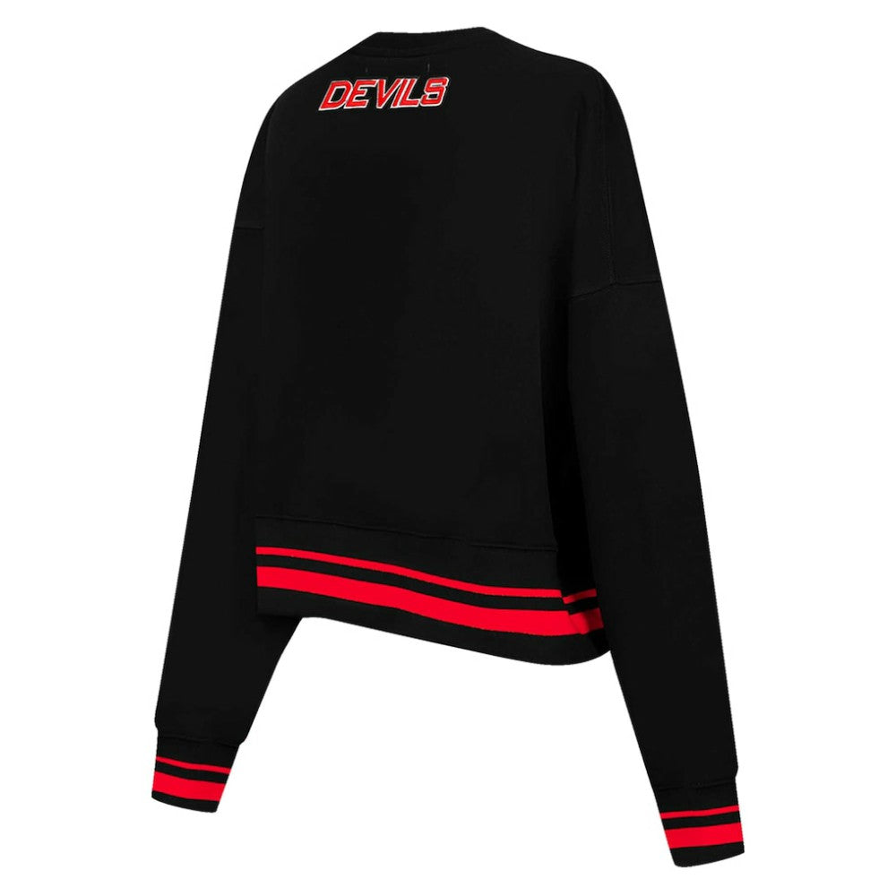 New Jersey Devils Pro Standard Women's Area Code Cropped Pullover Sweatshirt - Black | NHL sale