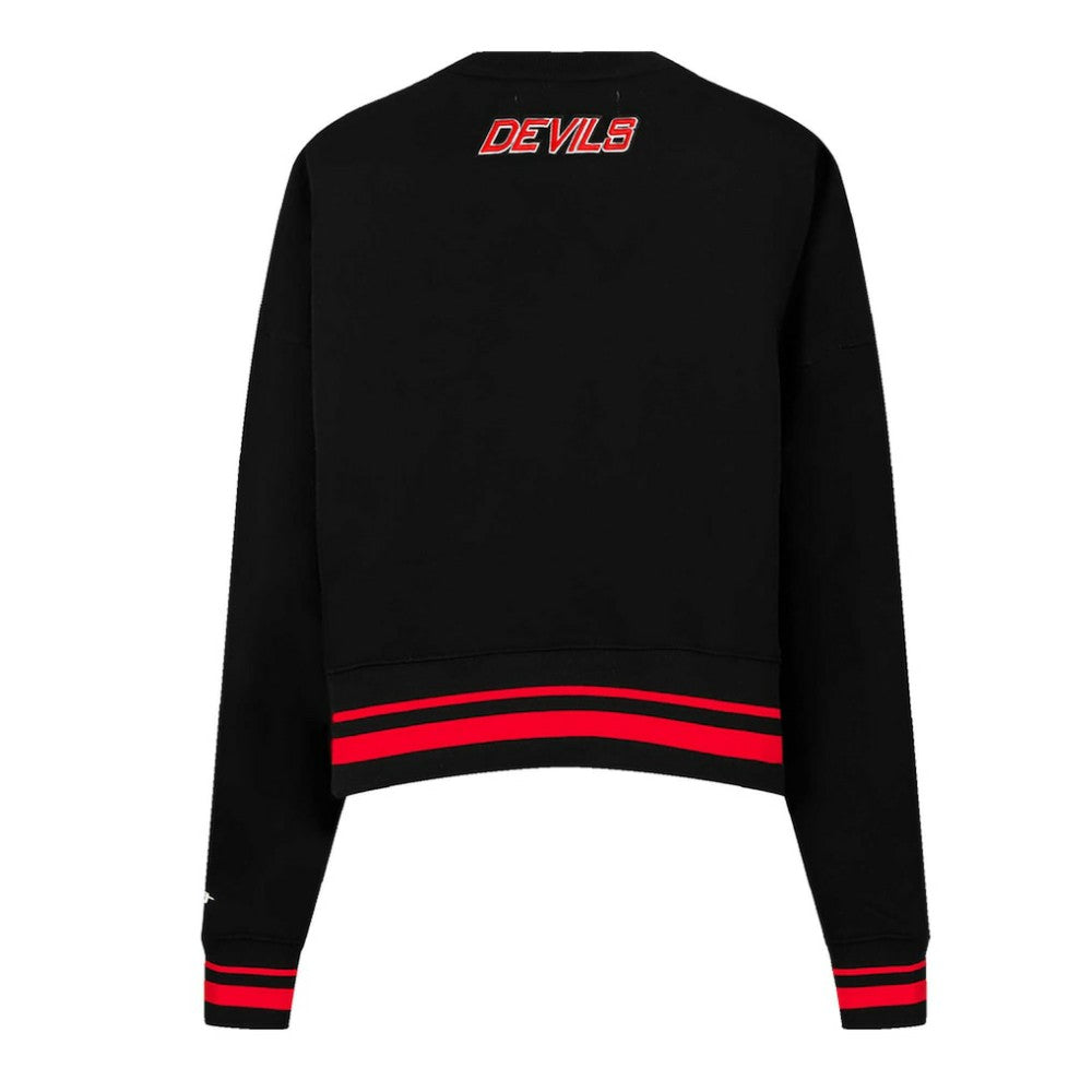 New Jersey Devils Pro Standard Women's Area Code Cropped Pullover Sweatshirt - Black | NHL sale