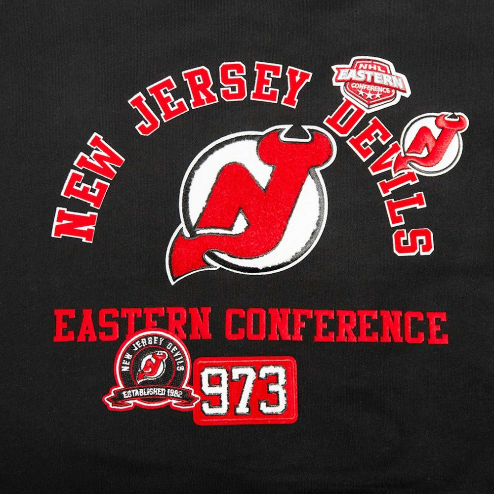New Jersey Devils Pro Standard Women's Area Code Cropped Pullover Sweatshirt - Black | NHL sale