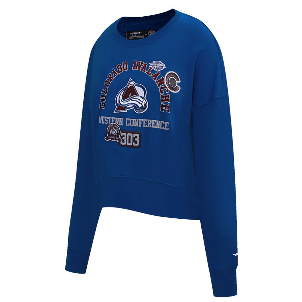 Colorado Avalanche Pro Standard Women's Area Code Cropped Pullover Sweatshirt - Blue | NHL Clearance