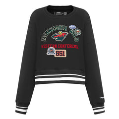Minnesota Wild Pro Standard Women's Area Code Cropped Pullover Sweatshirt - Black | NHL sale