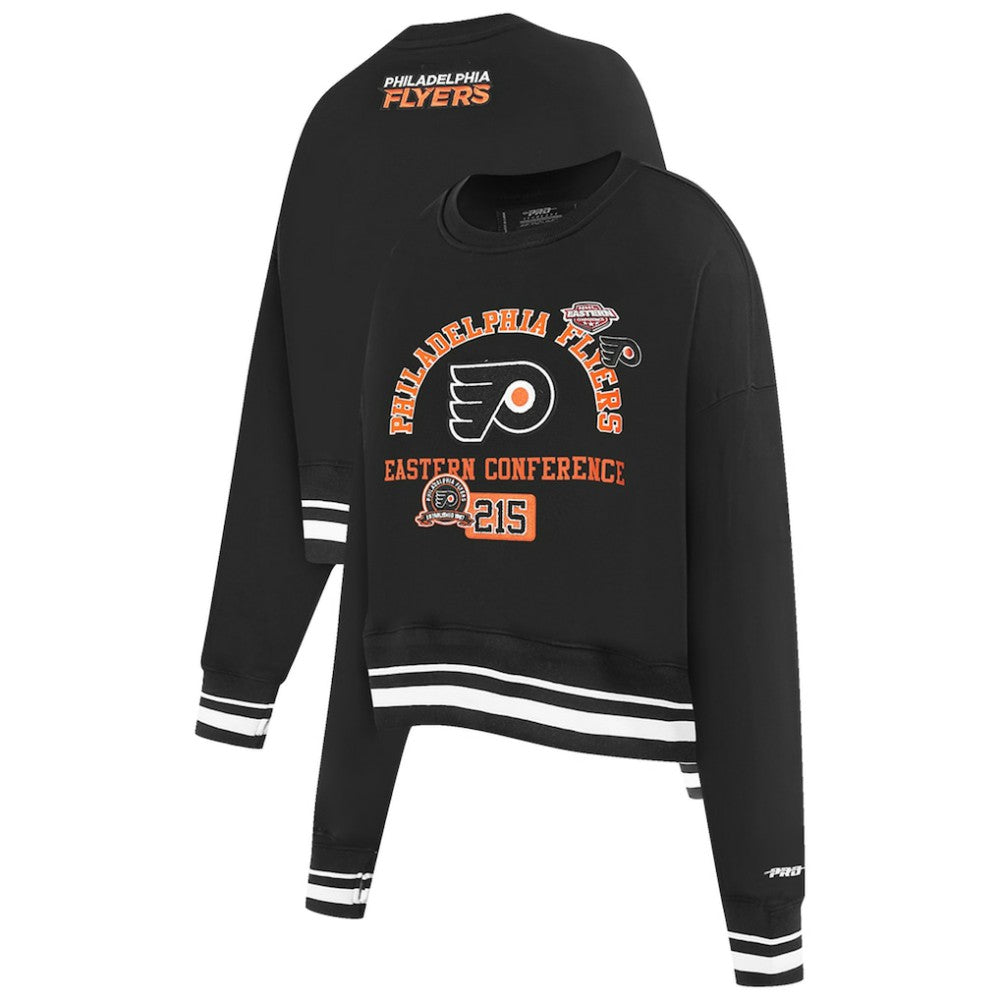 Philadelphia Flyers Pro Standard Women's Area Code Cropped Pullover Sweatshirt - Black | NHL discount
