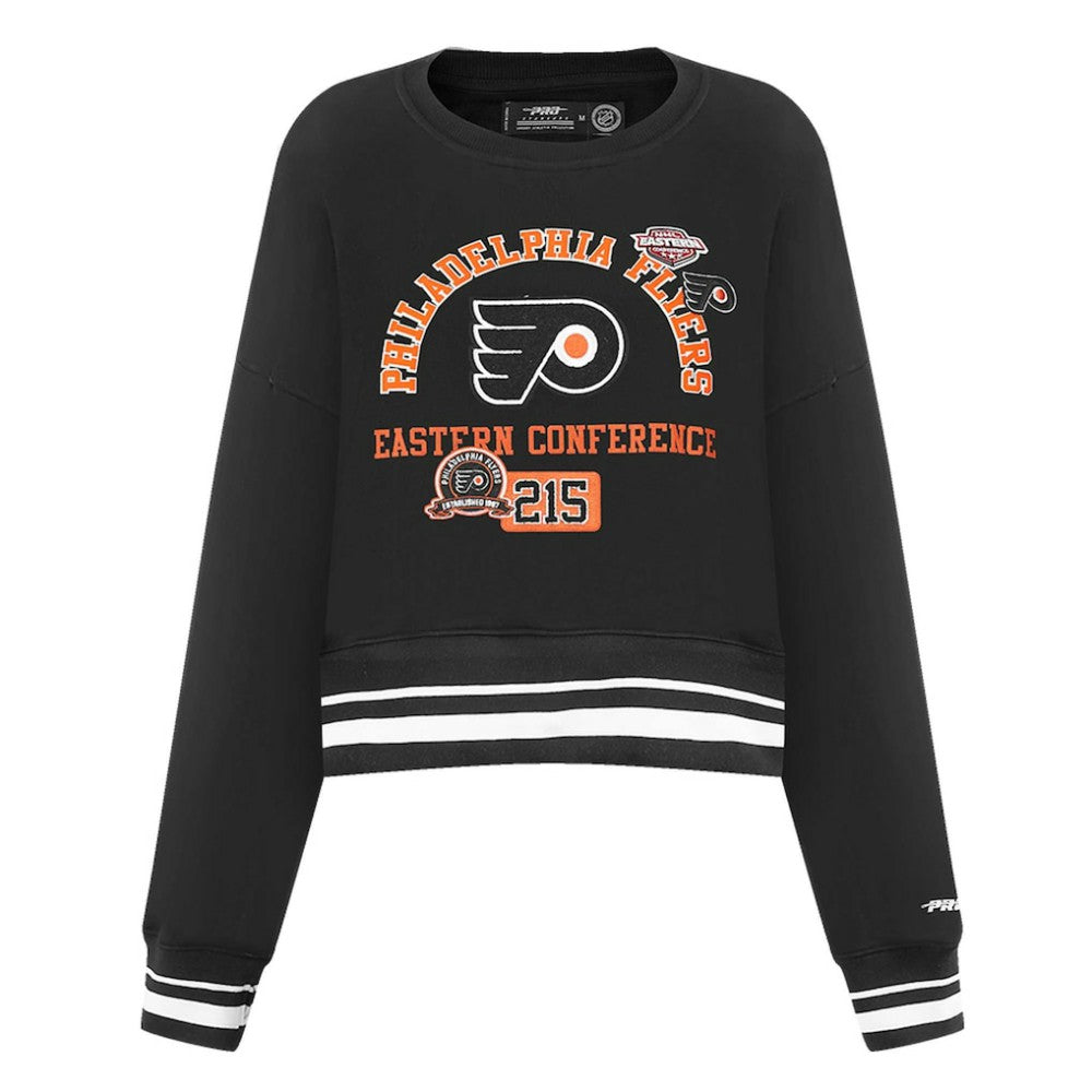 Philadelphia Flyers Pro Standard Women's Area Code Cropped Pullover Sweatshirt - Black | NHL discount