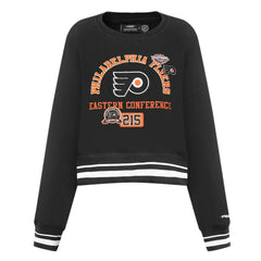 Philadelphia Flyers Pro Standard Women's Area Code Cropped Pullover Sweatshirt - Black | NHL discount