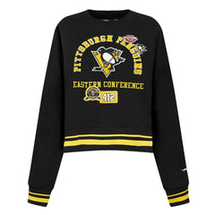 Pittsburgh Penguins Pro Standard Women's Area Code Cropped Pullover Sweatshirt - Black | NHL near me