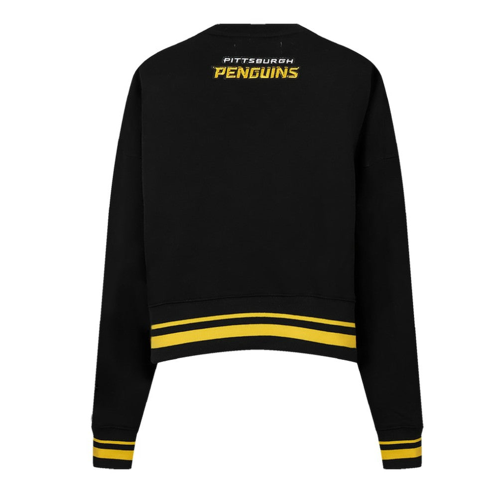 Pittsburgh Penguins Pro Standard Women's Area Code Cropped Pullover Sweatshirt - Black | NHL near me