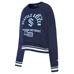 Seattle Kraken Pro Standard Women's Area Code Cropped Pullover Sweatshirt - Deep Sea Blue | NHL on sale
