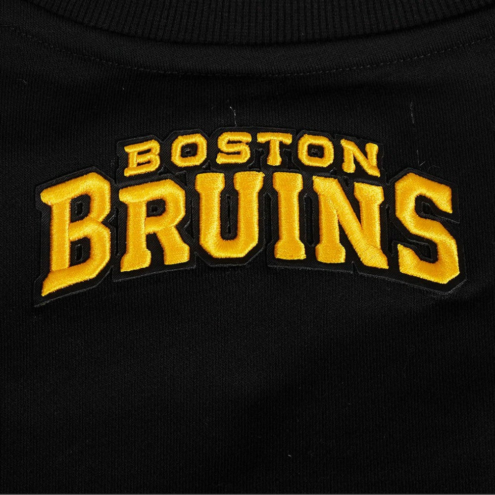 Boston Bruins Pro Standard Women's Area Code Cropped Pullover Sweatshirt - Black | NHL Lifestyle