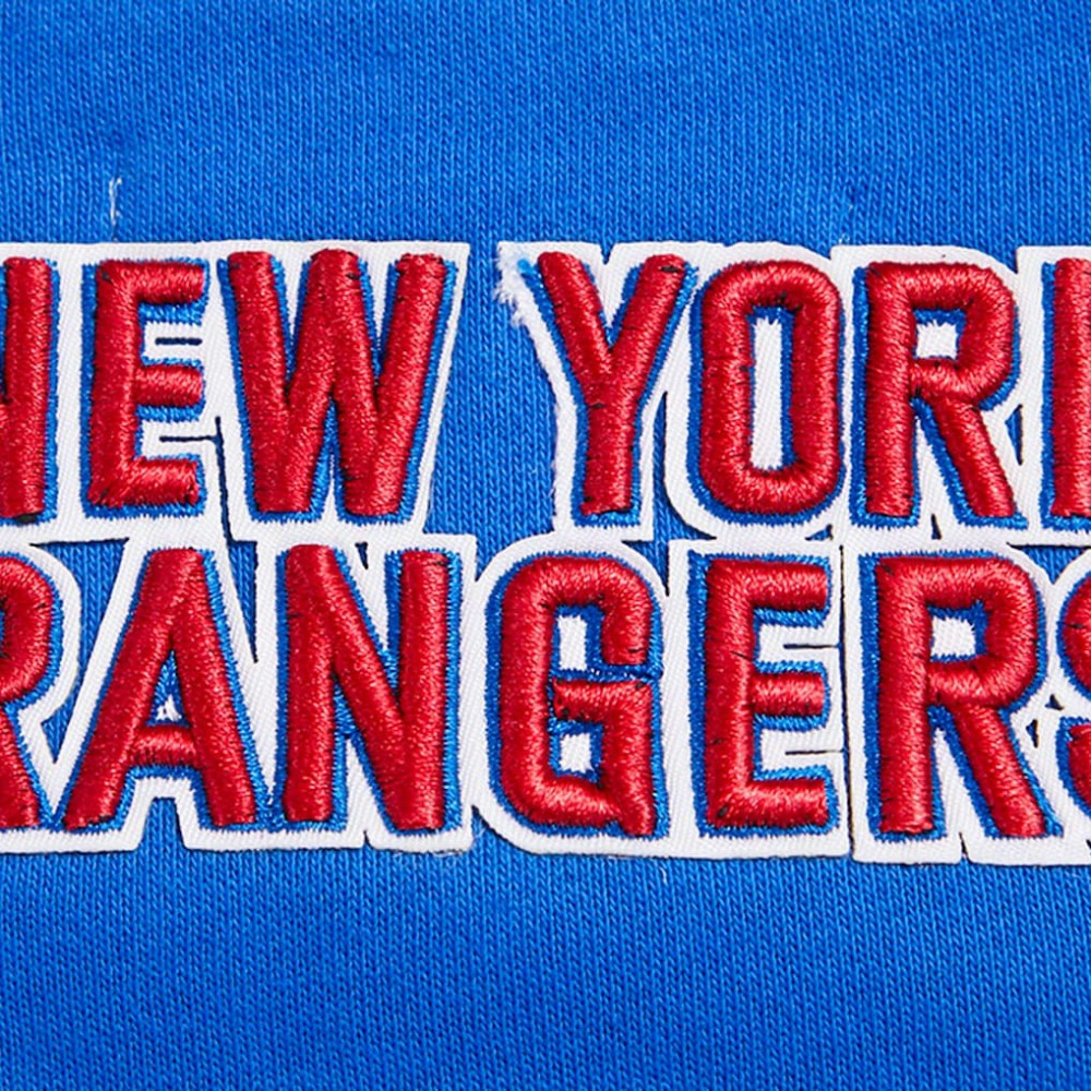 New York Rangers Pro Standard Women's Area Code Cropped Pullover Sweatshirt - Blue | NHL Clearance