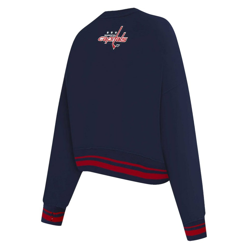 Washington Capitals Pro Standard Women's Area Code Cropped Pullover Sweatshirt - Navy | NHL on sale