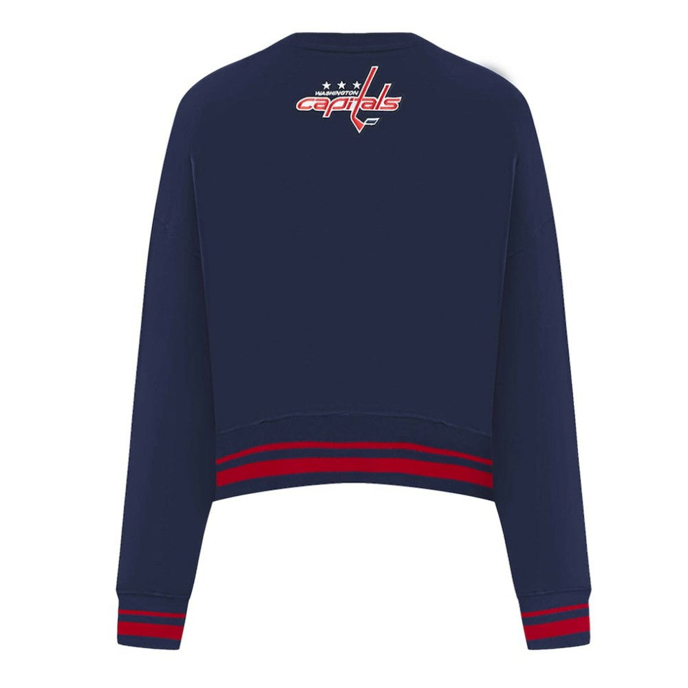Washington Capitals Pro Standard Women's Area Code Cropped Pullover Sweatshirt - Navy | NHL on sale