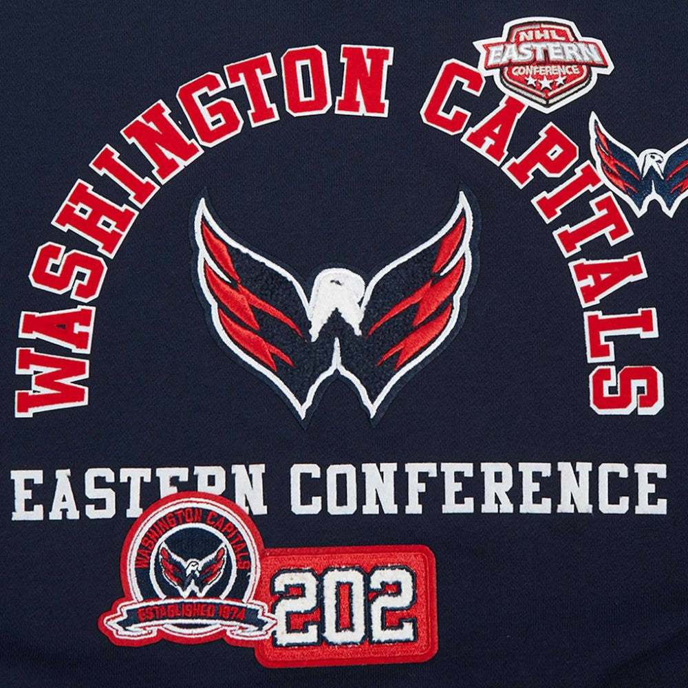 Washington Capitals Pro Standard Women's Area Code Cropped Pullover Sweatshirt - Navy | NHL on sale
