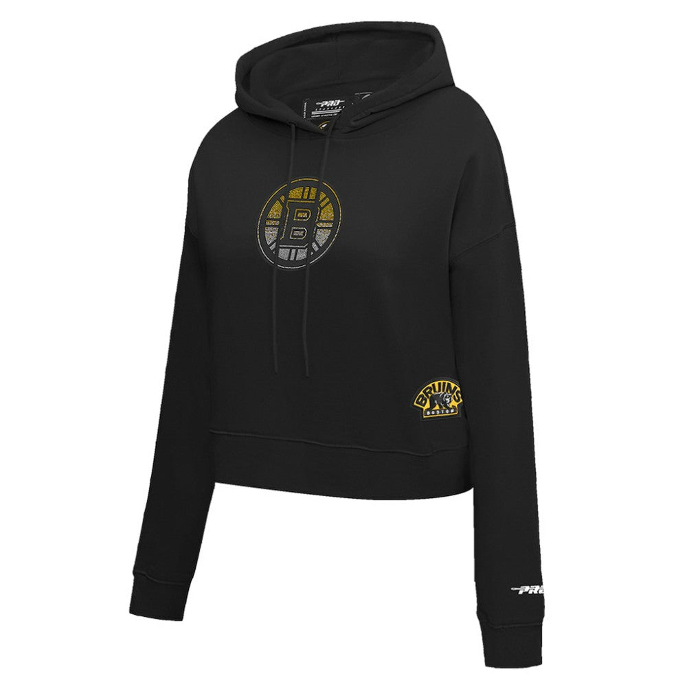 Boston Bruins Pro Standard Women's Jewels Cropped Pullover Hoodie - Black | NHL near me