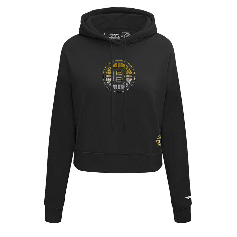 Boston Bruins Pro Standard Women's Jewels Cropped Pullover Hoodie - Black | NHL near me