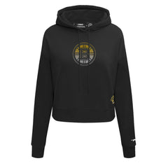 Boston Bruins Pro Standard Women's Jewels Cropped Pullover Hoodie - Black | NHL near me