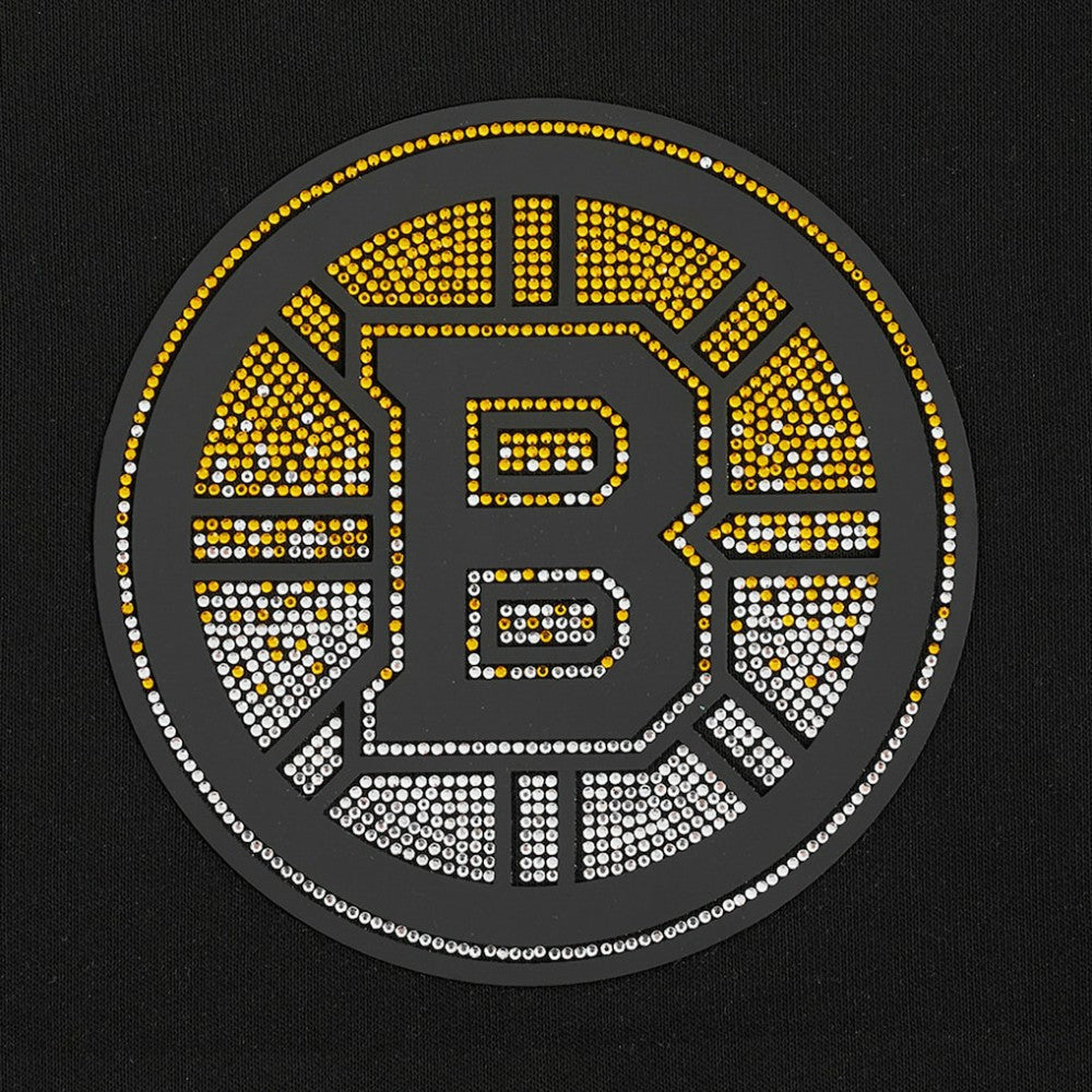 Boston Bruins Pro Standard Women's Jewels Cropped Pullover Hoodie - Black | NHL near me