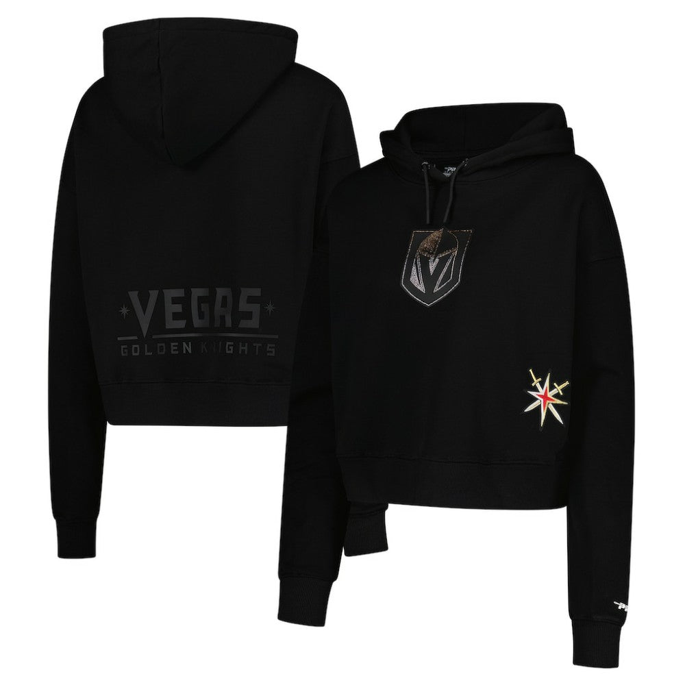 Vegas Golden Knights Pro Standard Women's Jewels Cropped Pullover Hoodie - Black | NHL Lifestyle