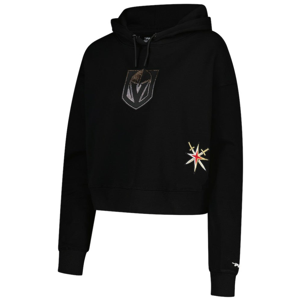 Vegas Golden Knights Pro Standard Women's Jewels Cropped Pullover Hoodie - Black | NHL Lifestyle