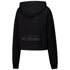 Pittsburgh Penguins Pro Standard Women's Jewels Cropped Pullover Hoodie - Black | NHL Clearance